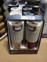 +VAT Boxed pair of Kambukka Etna coffee and tea travel mugs and flasks