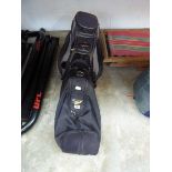 Black Powakaddy gold bag and clubs