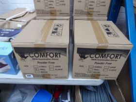 2 boxes containing 20 packs of 100 Comfort powder free nitrile examination gloves (size S)