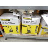 +VAT 2 Wessex 20L wet and dry vacuum cleaners in boxes
