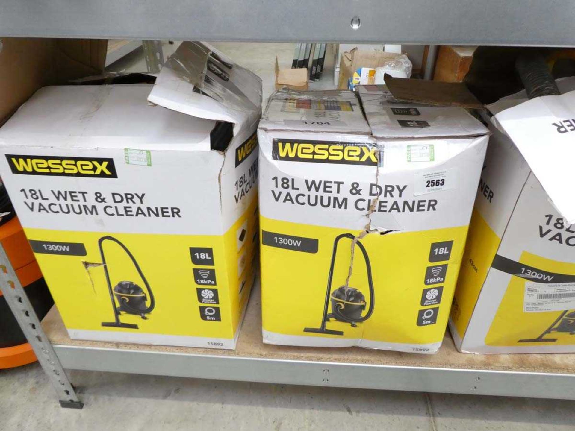 +VAT 2 Wessex 20L wet and dry vacuum cleaners in boxes