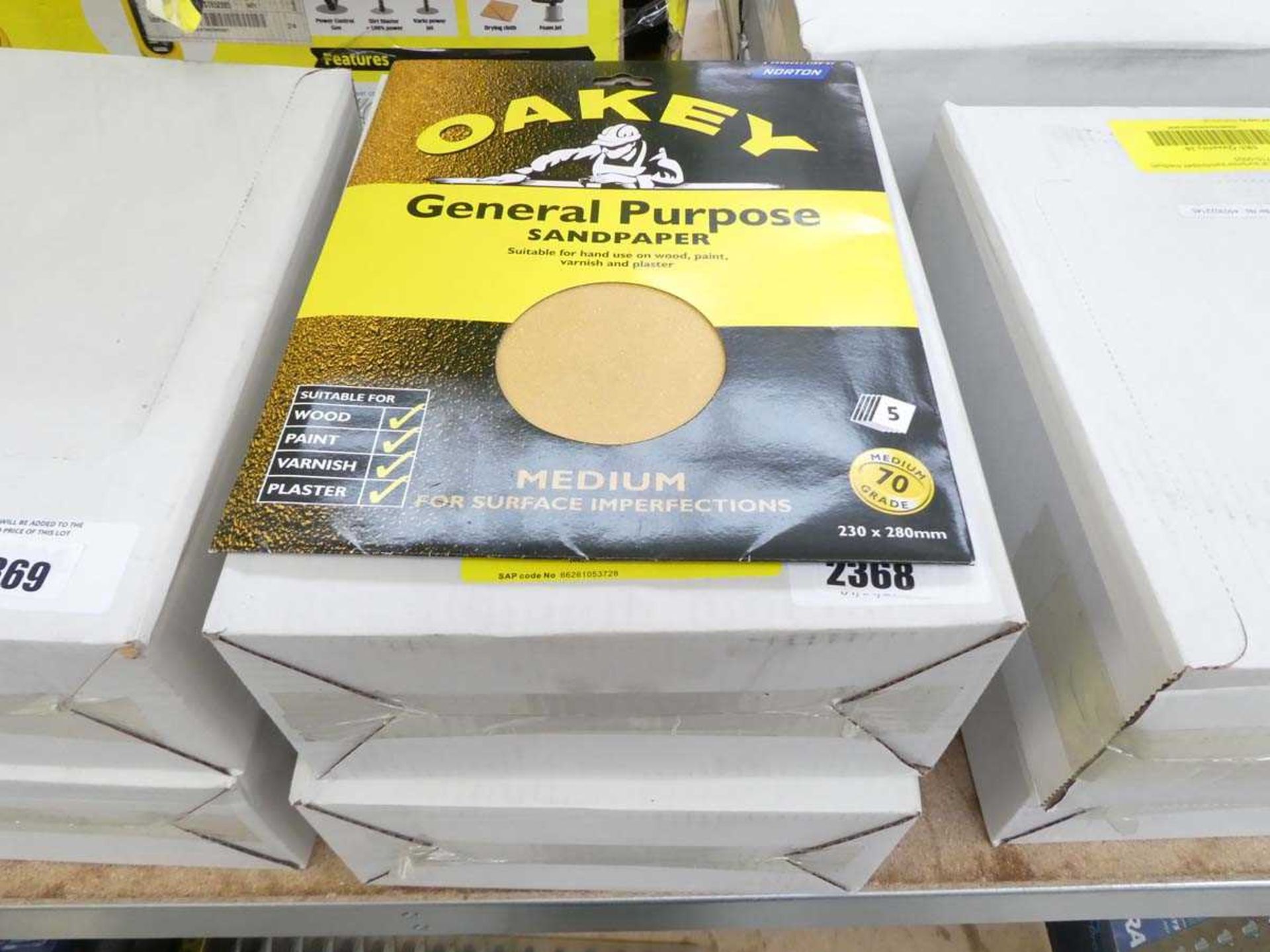 +VAT 2 boxes containing 30 sheets (in each box) of Oakey general purpose sandpaper