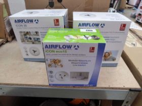 +VAT 3 boxes of Airflow low profile fan for discreet ventilation incl. Icon Eco 15 with 2 Icon 30s