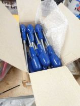 2 boxes containing a quantity of Intec hand tools and screw drivers