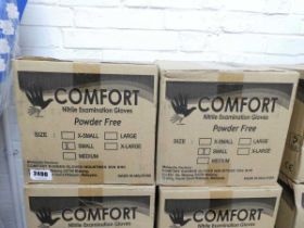 2 boxes containing 20 packs of 100 Comfort powder free nitrile examination gloves (size S)