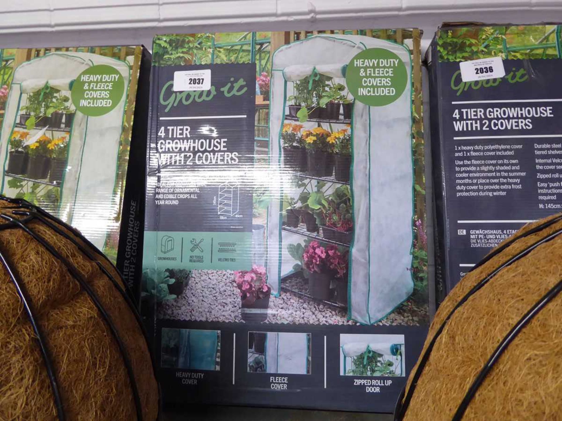 +VAT Boxed 4 tier garden grow house (145 x 59 x 45cm)