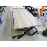 Modern dark wood style picnic bench