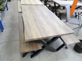 Modern dark wood style picnic bench