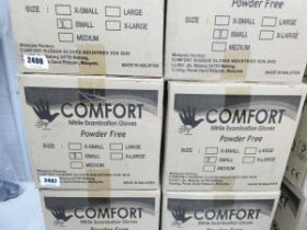 2 boxes containing 20 packs of 100 Comfort powder free nitrile examination gloves (size S)