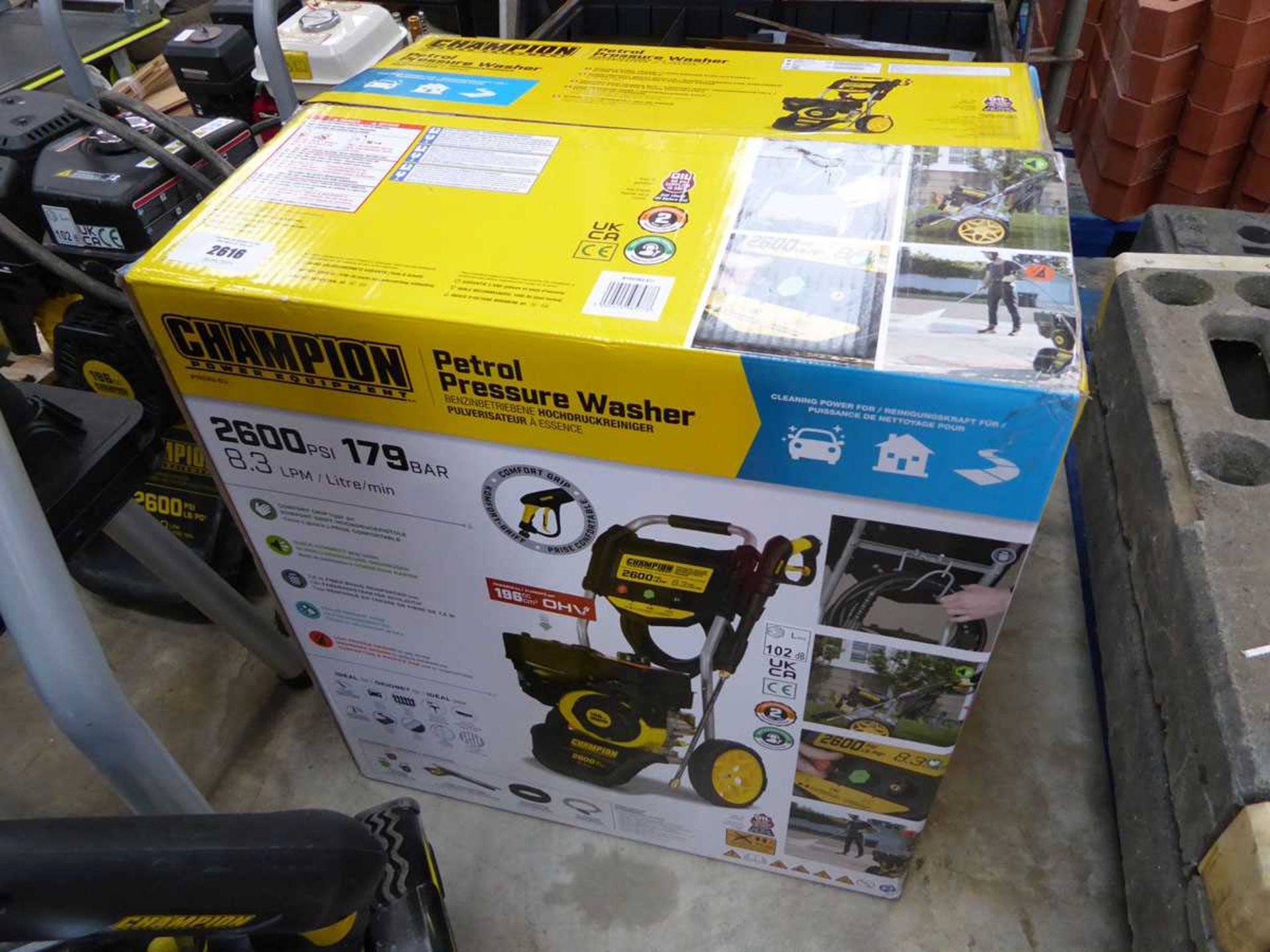 +VAT Boxed Champion petrol powered pressure washer