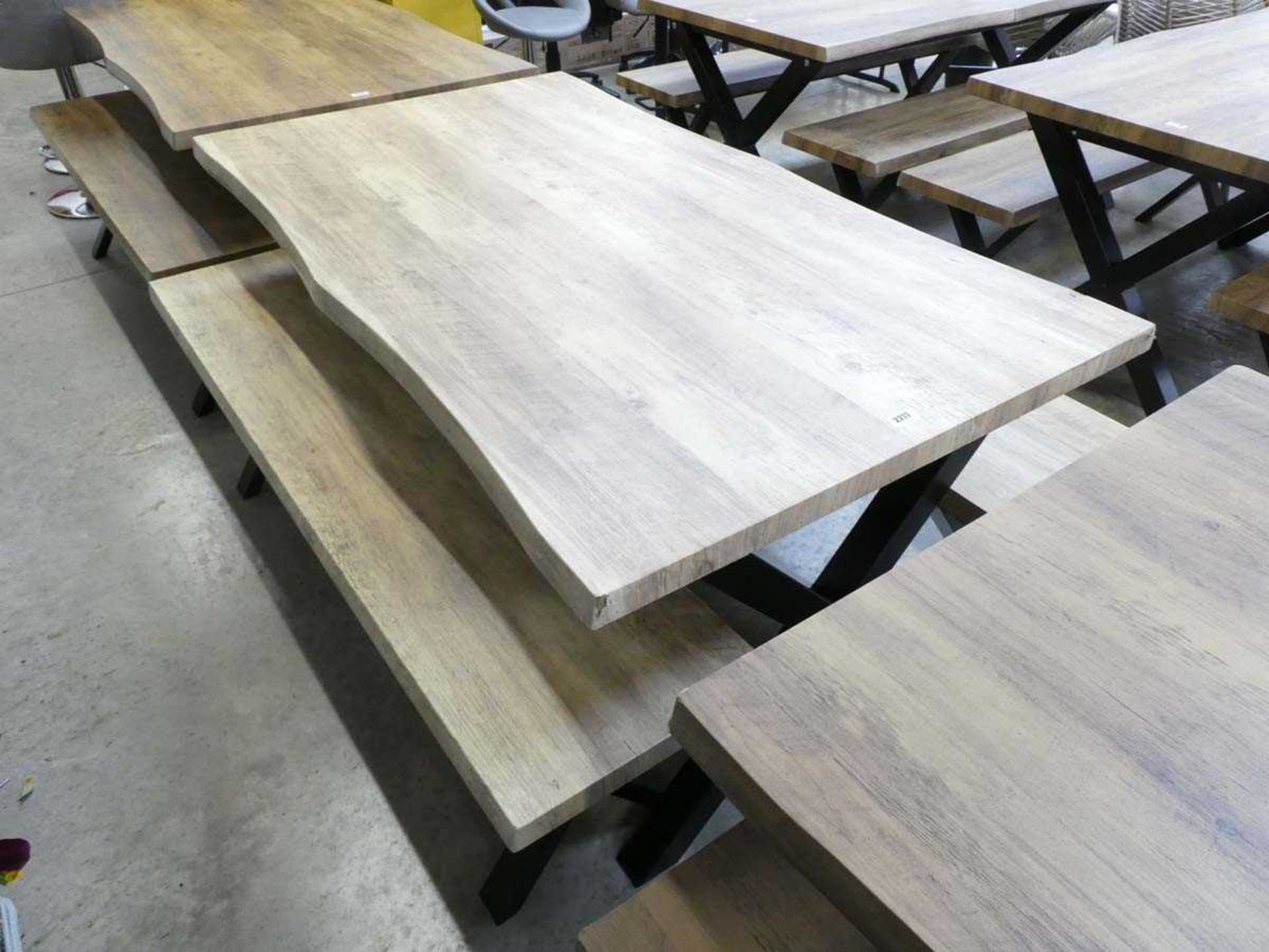 Modern dark wood style picnic bench