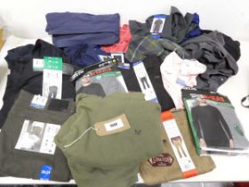 +VAT Approx 20. items of mens clothing to include trousers, t shirts, jumpers etc.