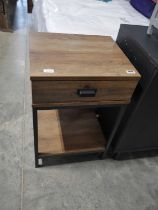 Modern wood finish single drawer bedside