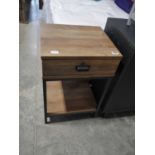 Modern wood finish single drawer bedside