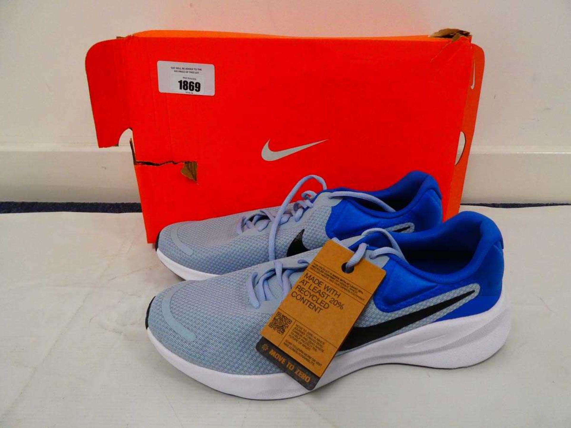 +VAT Boxed pair of Nike revolution 7 trainers in armory blue / black-star blue size UK12