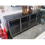 +VAT Modern metal black and steel finish sideboard with glass fronted doors