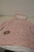 Kids DKNY hooded bath robe in pink (size 7-12 years)