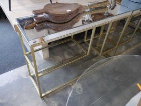 +VAT Mirrored top metal framed console table