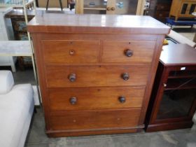 Mahogany Edwardian chest of 2 over 3 drawers Missing 3 drawer handles and 1 further handle damaged