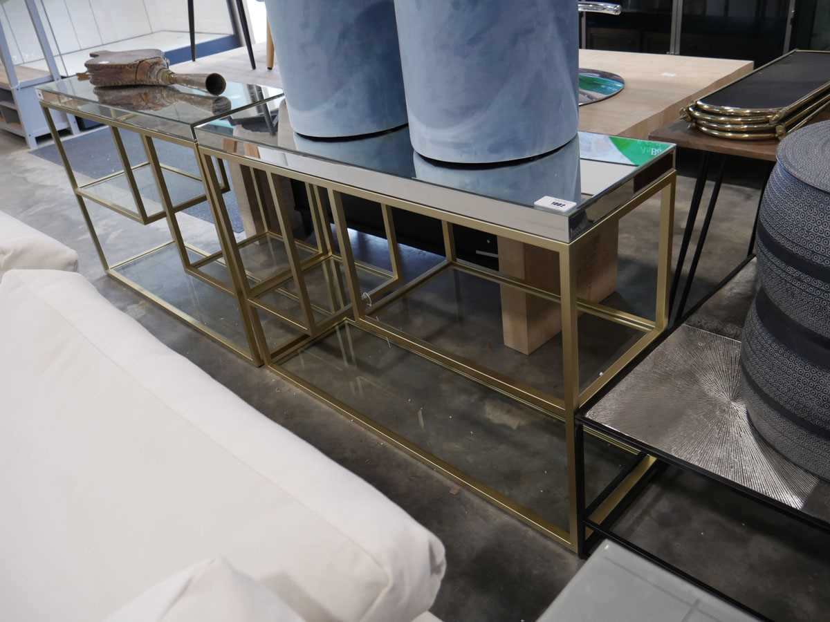 +VAT Gold finished console table with mirrored surface