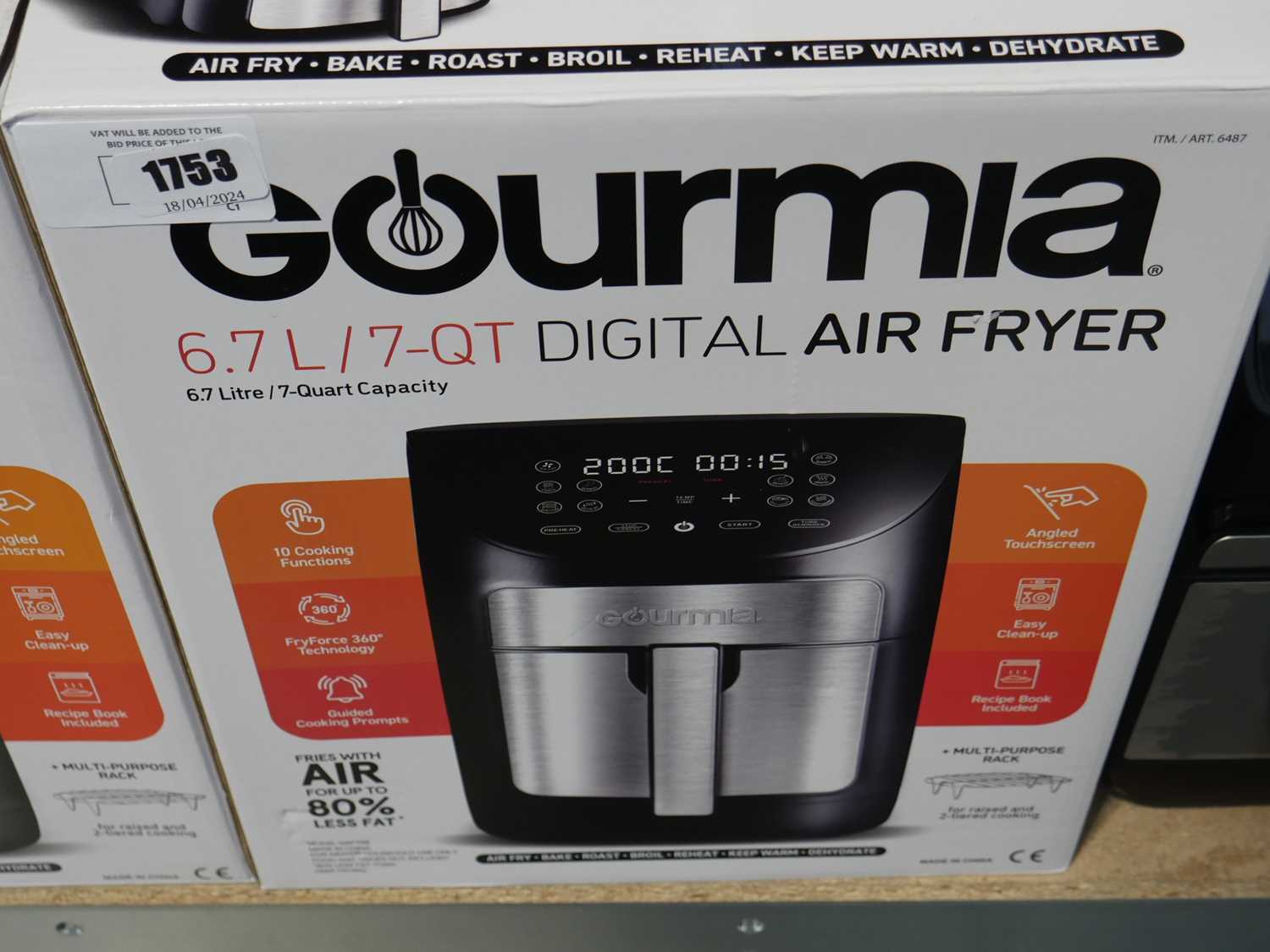 +VAT Gourmia 6.7L digital air fryer