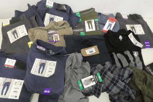 +VAT Approx. 15 items of mens clothing to include t-shirts, trousers, shorts ect