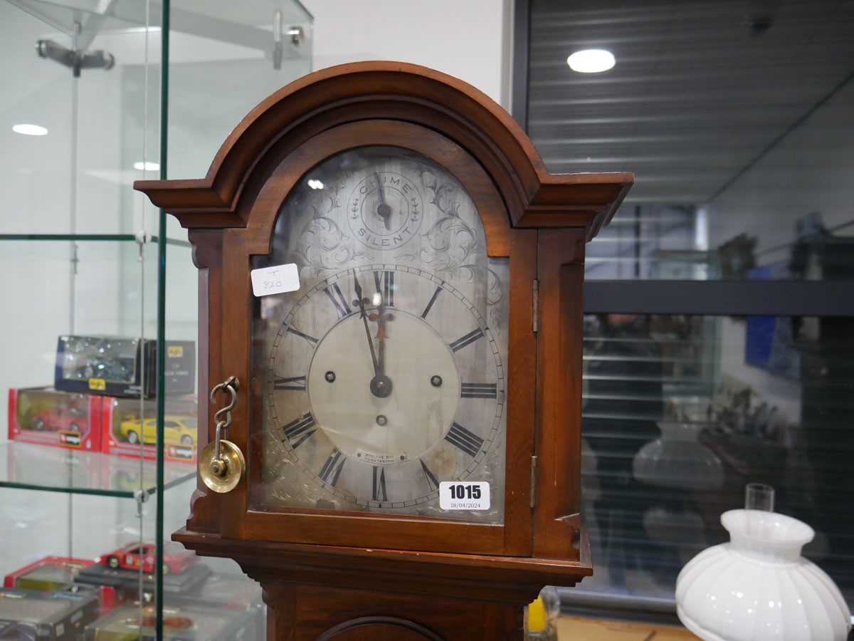 Edwardian mahogany cased grandmother clock by Winlove Brothers, Hunstanton - Image 2 of 5