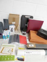 +VAT Office items to include A5 lined notebooks, smart notebook, desk mats, folders, glue sticks,