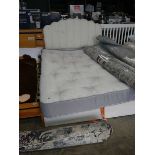 Modern white fleece upholstered bed frame