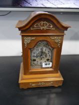 Edwardian wooden cased mantle clock