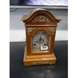 Edwardian wooden cased mantle clock