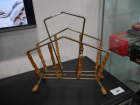 Bamboo effect and brass magazine rack
