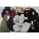 +VAT Mixed bag of mens and womens clothing to include jumpers, trousers, shirts ect (approx. 15