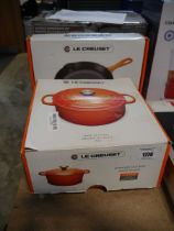 +VAT Le Creuset enameled cast iron casserole dish in black, boxed