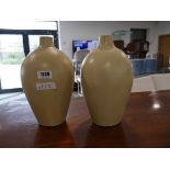 Pair of modern vases with yellow finish