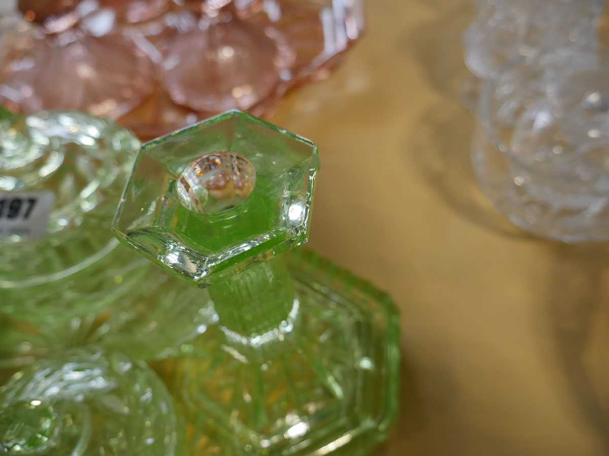 Glass dressing table set, together with cut glass and crystal tumblers, wine glasses, decanters - Image 2 of 2