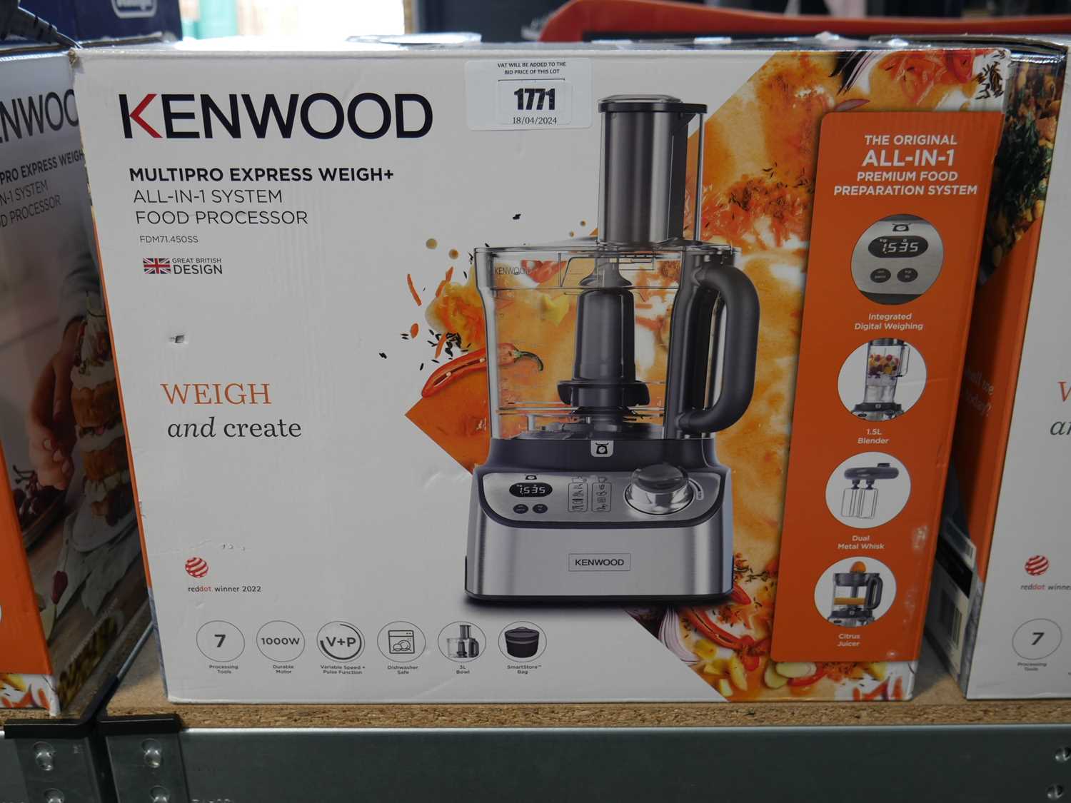 +VAT Kenwood multi pro express weigh+ food processor