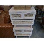 +VAT Pair of matching 2 over 1 rattan effect storage units