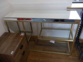 +VAT Gold finished console table with mirrored surface