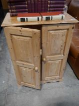Pine cupboard and free standing dressing table mirror