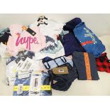 Mixed bag of childrens clothing to include t shirts, jumpers, trousers etc.