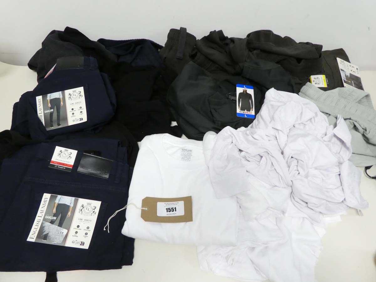 +VAT Approx 20. items of mens clothing to include trousers, t shirts, shorts