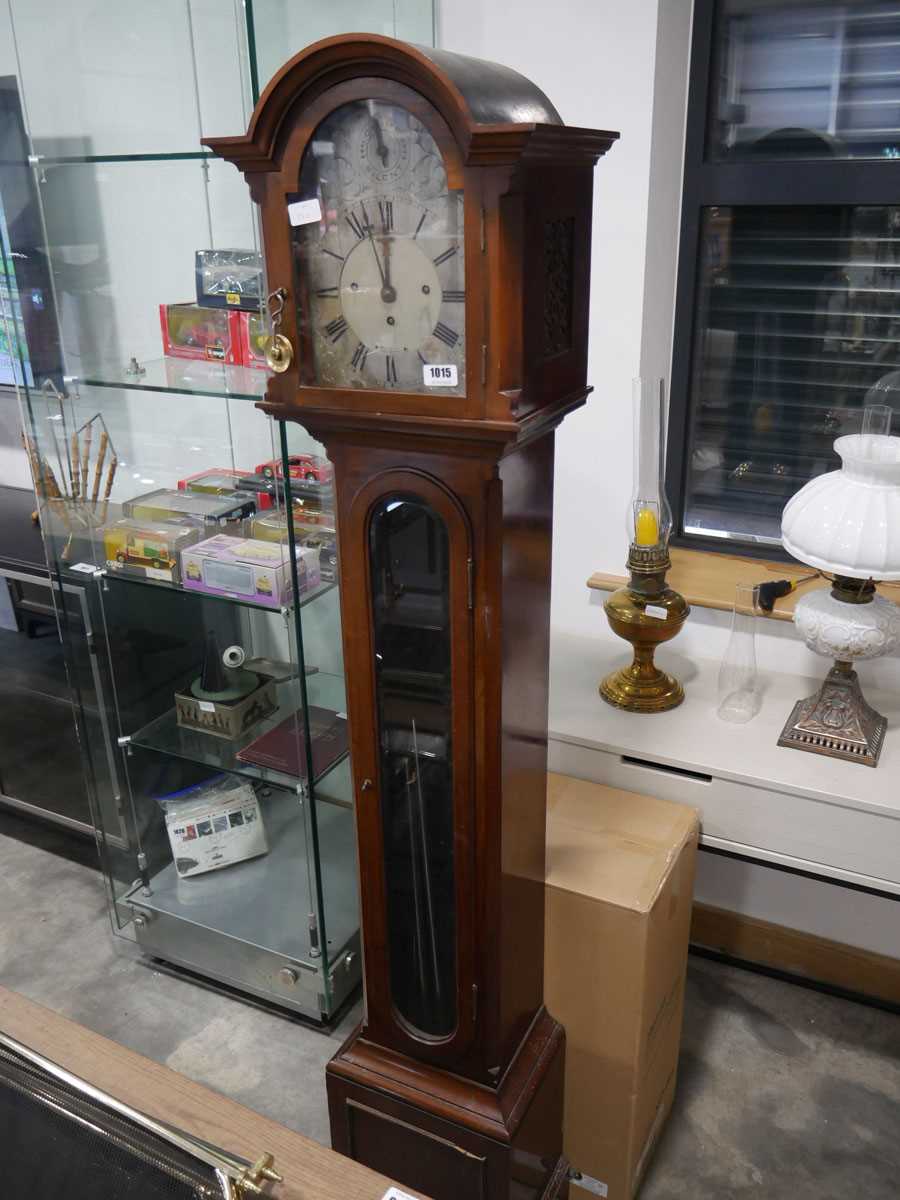 Edwardian mahogany cased grandmother clock by Winlove Brothers, Hunstanton