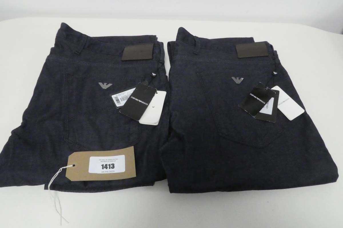 +VAT 2 pairs of mens Emporio Armani trousers (W40 L34)