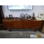 Mid century teak sideboard with 3 central drawers