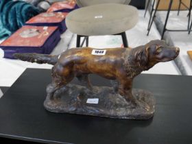 Patinated ornament of a hound / golden retriever