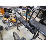 Profitness work out weight lifting bench with dumbells and weights