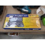 Cased 25 piece socket set