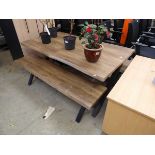 Modern dark wood style picnic bench