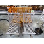 Set of 4 hardwood garden chairs